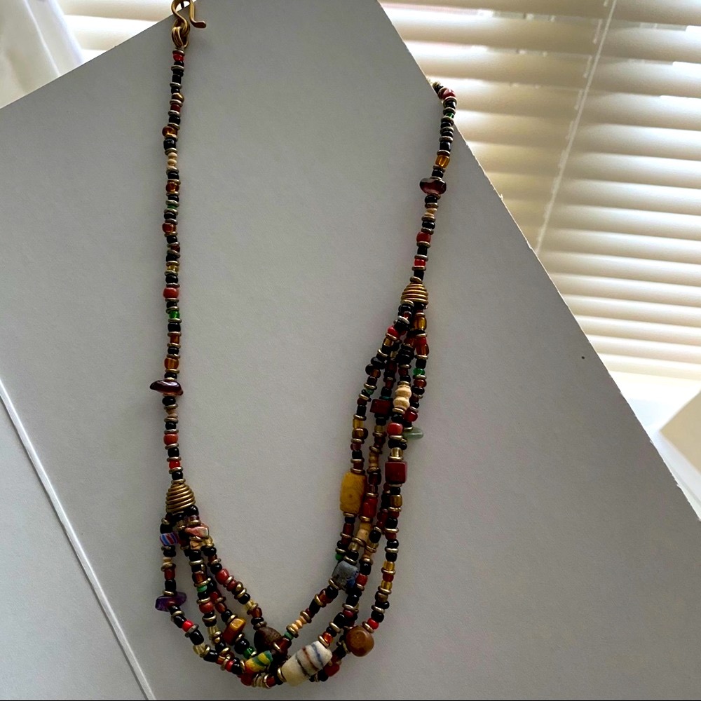 Handmade Brown Beaded Necklace from Kenya